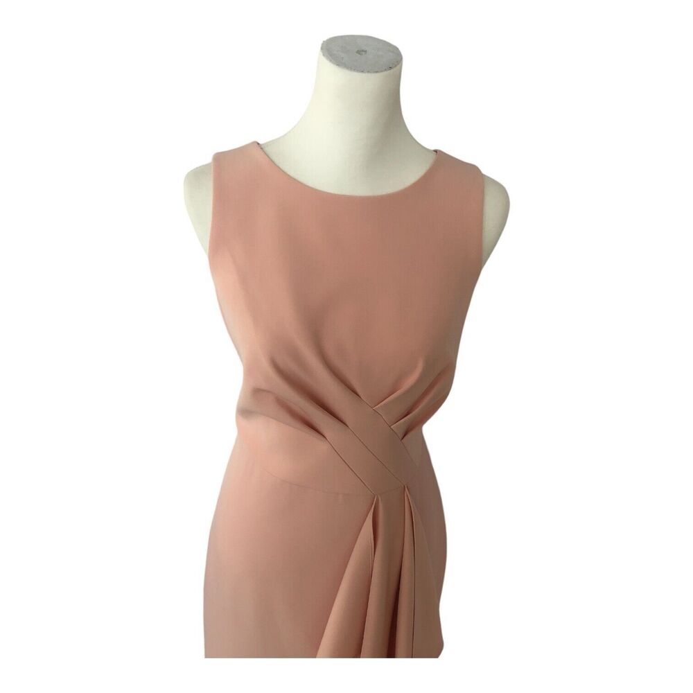 Eliza J‎ Sleeveless Pink Cross Bodice Cascading Ruffle Maxi Gown w/Split Size 12 - Picture 6 of 16